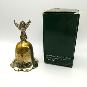 Vintage 1996 Silverplated Engraved Bell "Christmas 1996" International Silver Co